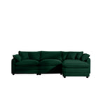 Corduroy 3-Seater Sofa with Ottoman