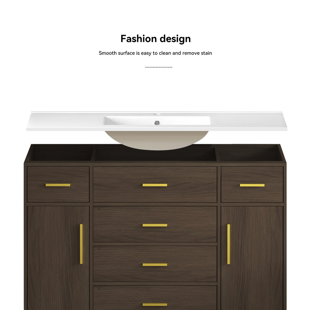 48" Dark Brown Bathroom Vanity