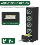 5 Drawer Metal Vertical File Cabinet with Lock on Wheels
