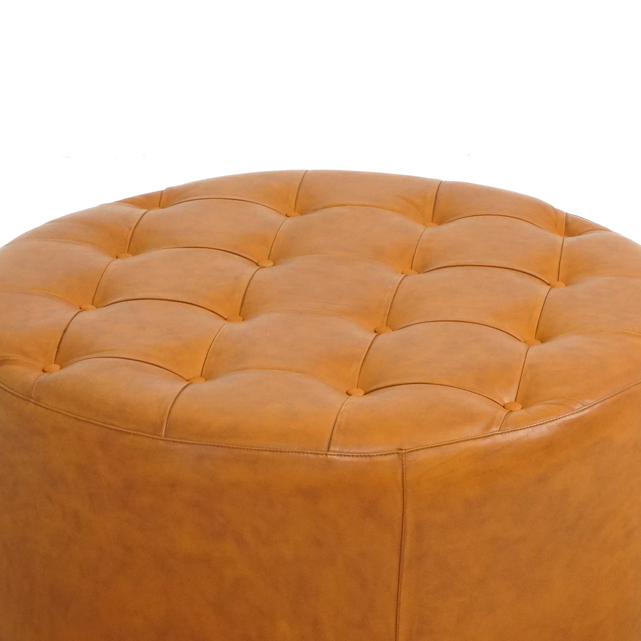 Seletar Tan Leather Ottoman