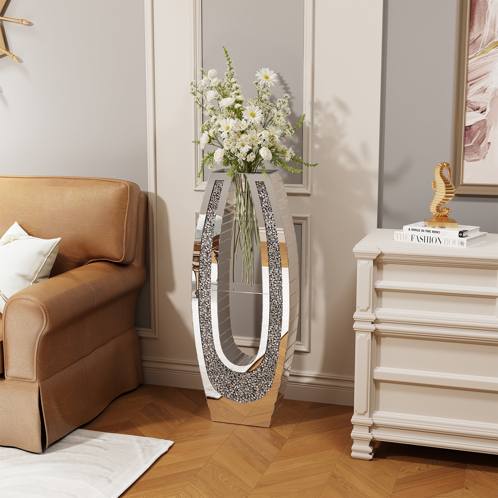 U-Shaped Tall Decorative Floor Vase