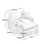 Comfortable Single Chair Deep Seat Sofa With Footstool