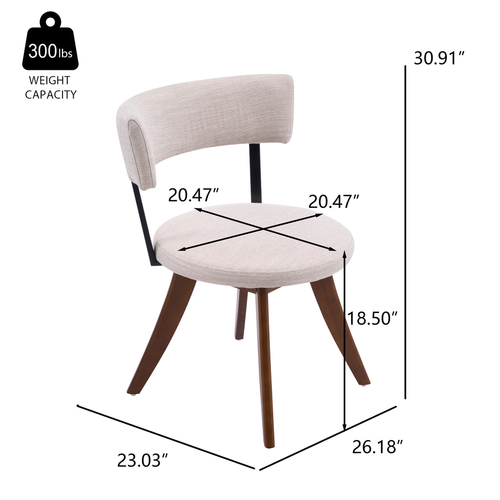 Modern Upholstered Dining Chairs with Curved Back