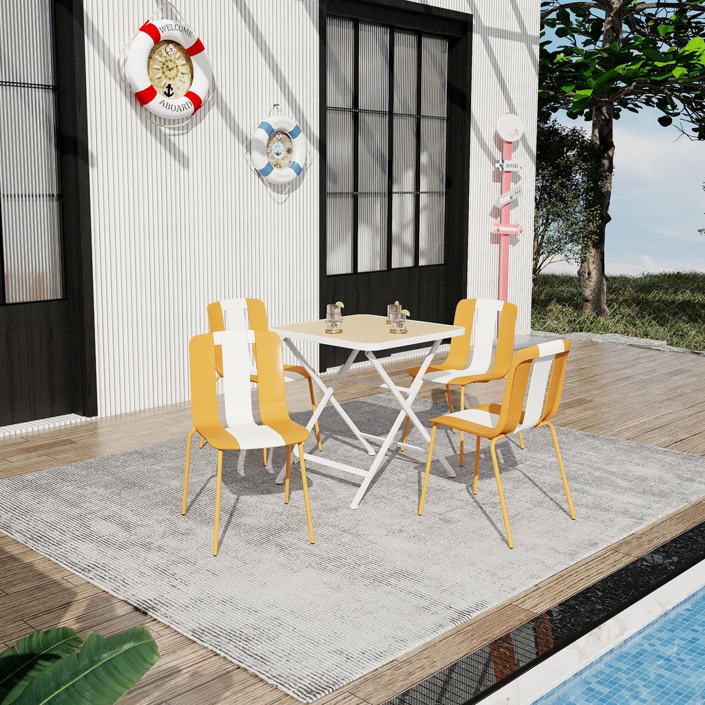Summer 4-Pack Modern Striped Color Block Chairs