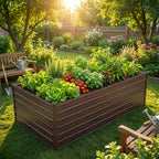 Woodgrain Aesthetic & Metal Strength: 8x4x2FT Galvanized Raised Garden Bed Kit