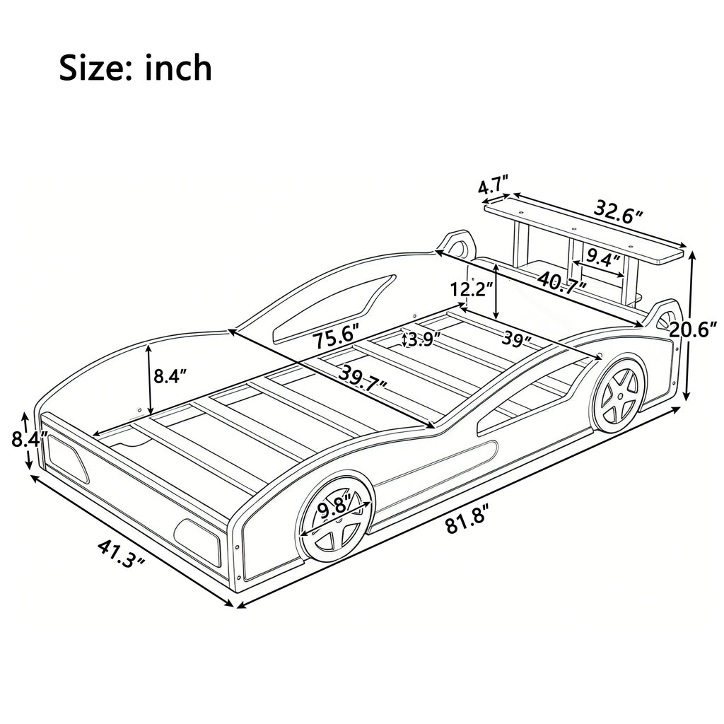 Wooden Race Car Bed