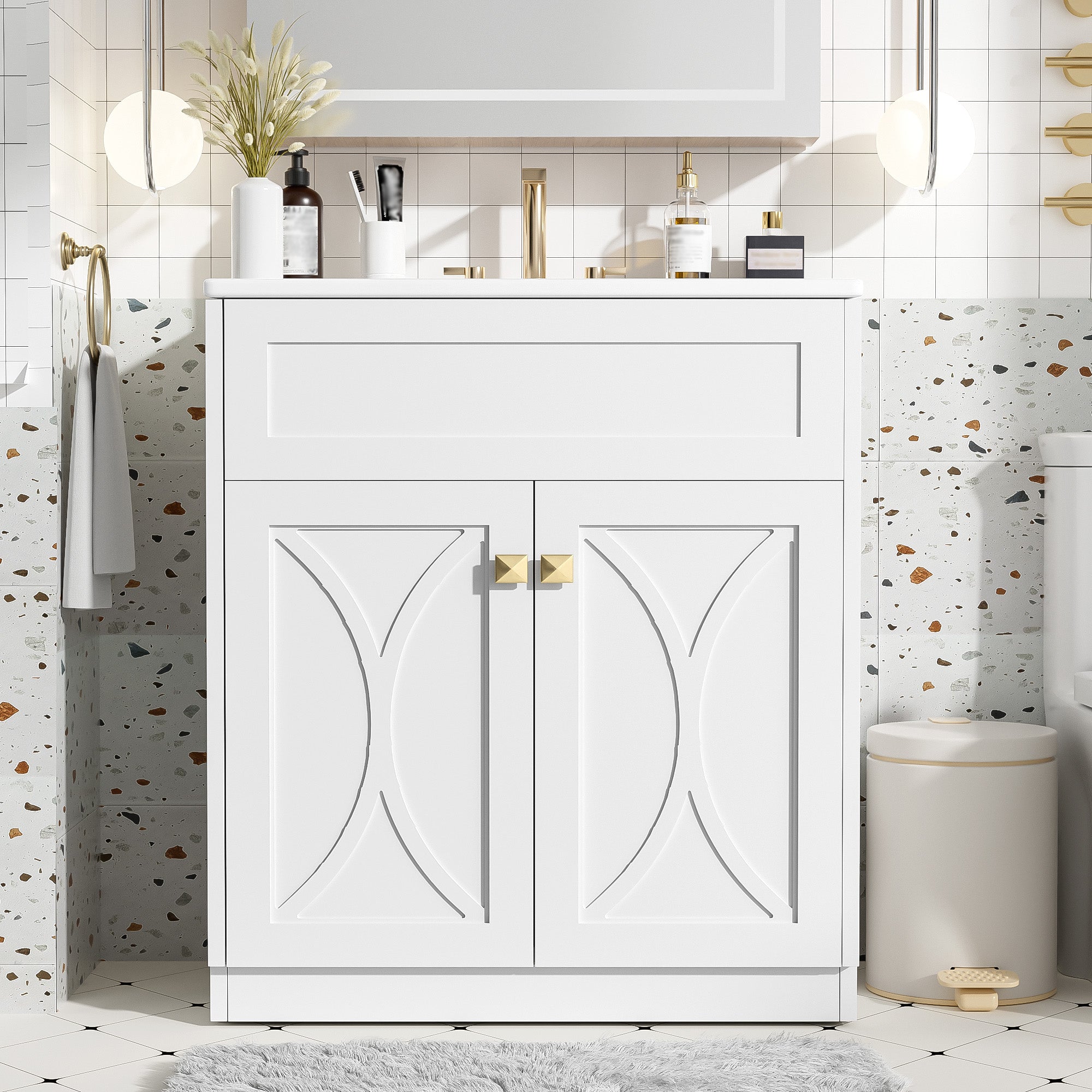 30'' Bathroom Vanity with Ceramic Sink Combo