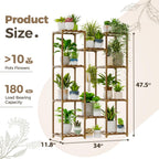 Multiple Plants Pots Wood Flower Stand