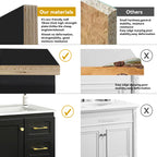 30" Black Bathroom Vanity