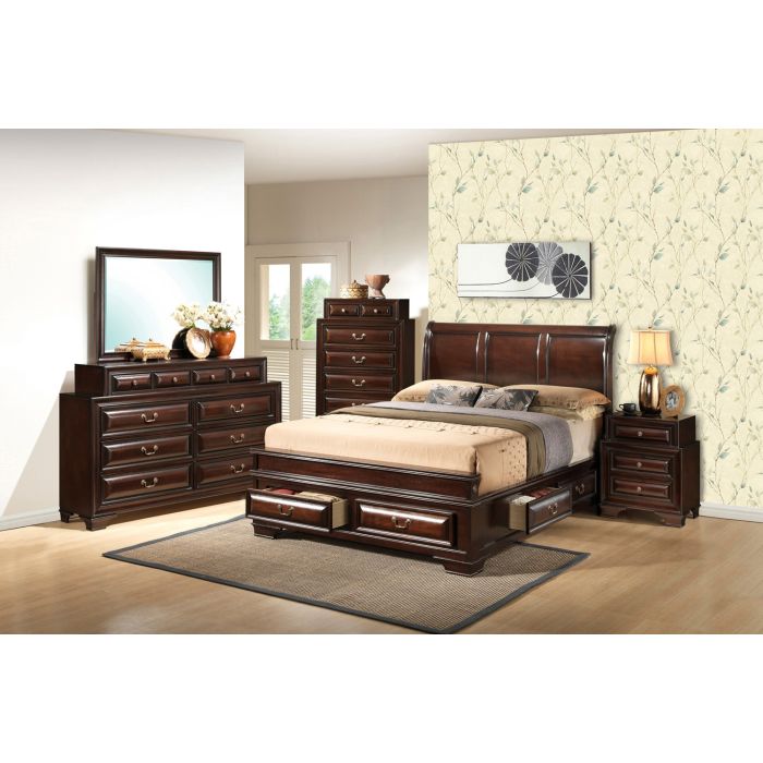 LaVita G8875A-FB Full Storage Bed in Cappuccino