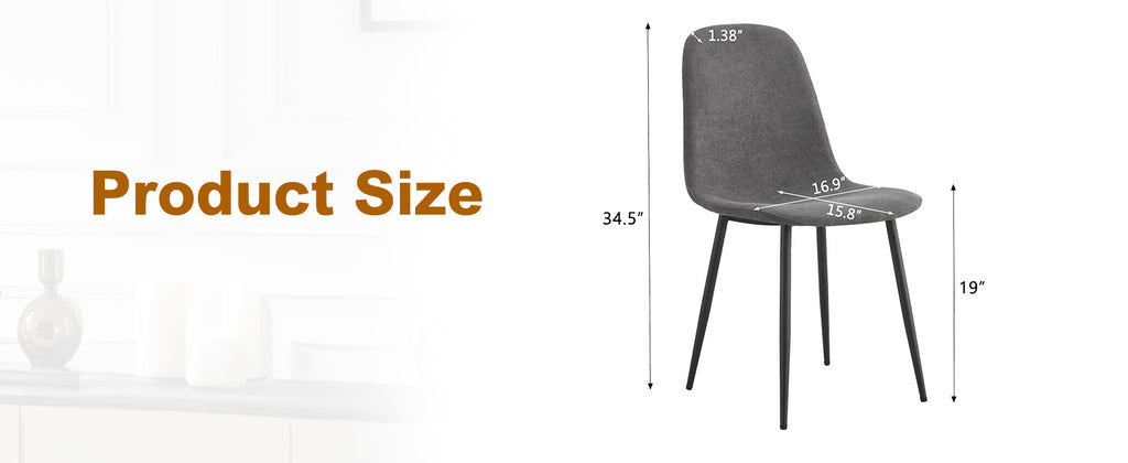Comfortable Linen-Cotton Dining Chair Set - Six Pieces in Dark Gray