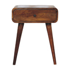 Avora Chestnut Nightstand with 1-Drawer, Nordic Legs