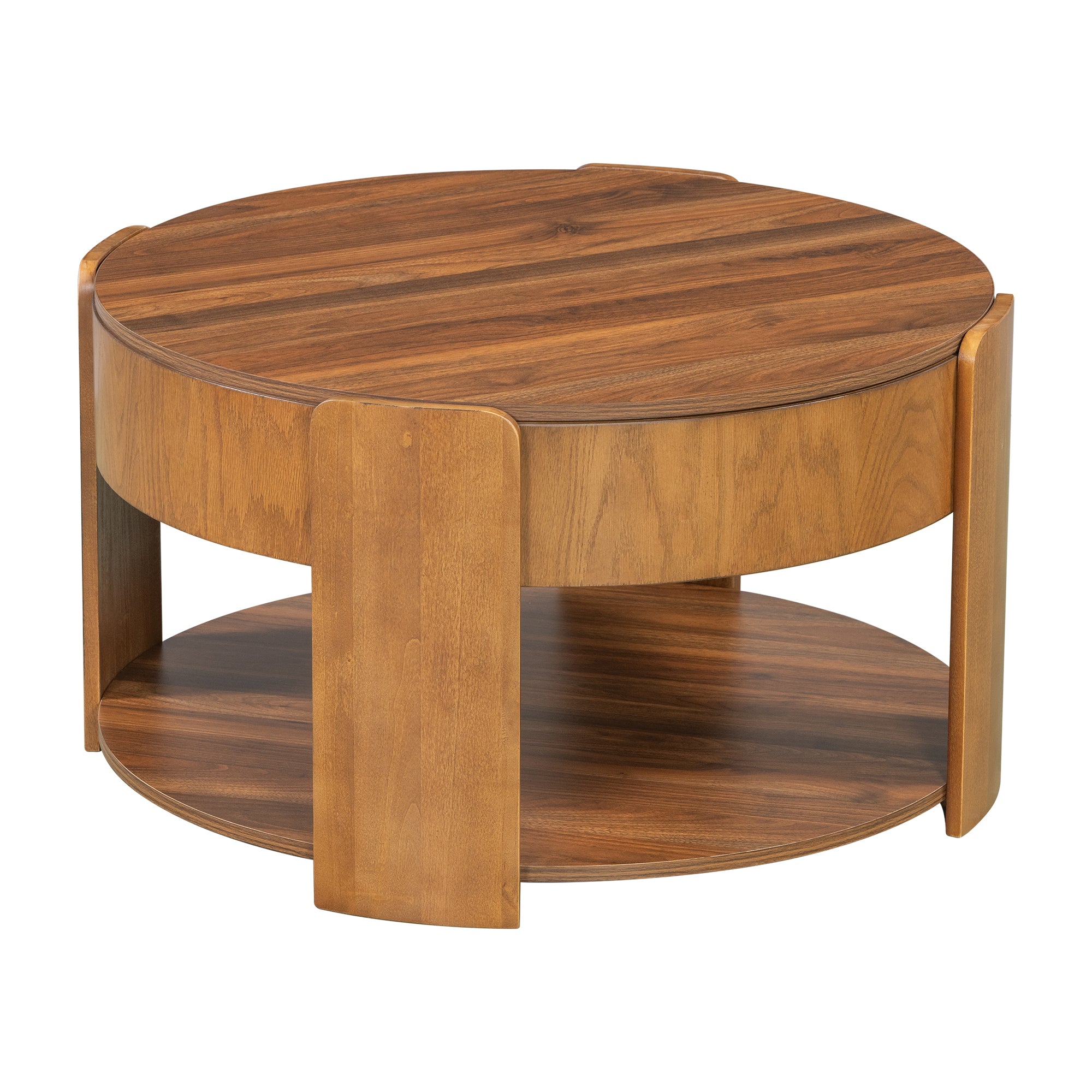 Vibe Haus Farmhouse Round Lift Top Coffee Table