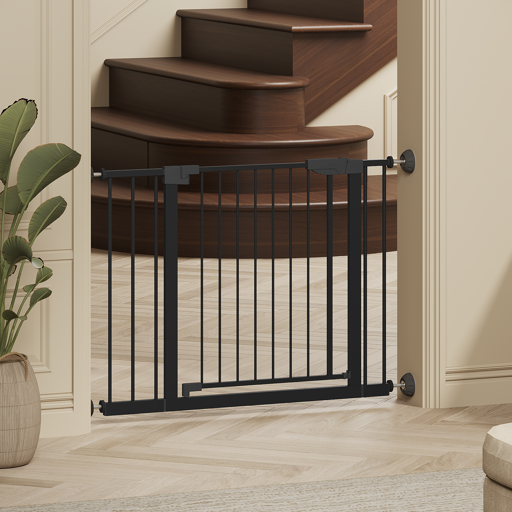29.5-45.3" Wide Baby Gate with Wall Protector for Stairs