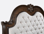 Traditional Style Faux Leather Upholstered King Sleigh Bed