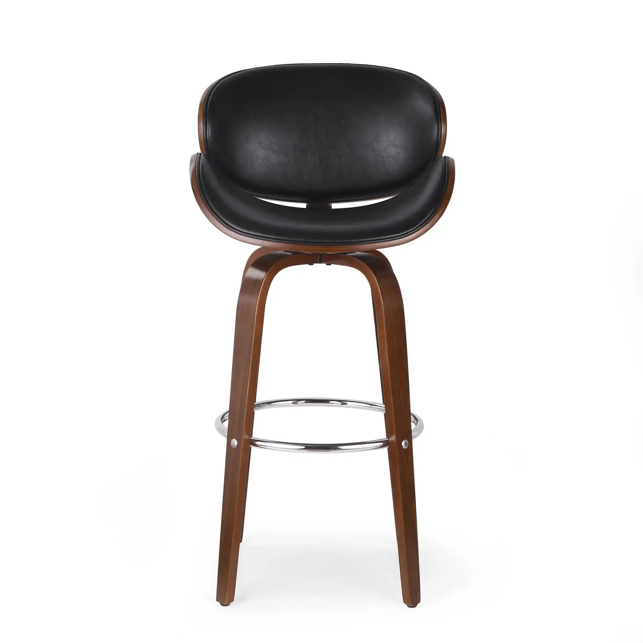 Lumos Mid Century Modern Upholstered Swivel Barstool