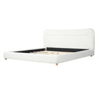 Minimalist Curved Headboard Teddy Bear Plush Bed - King