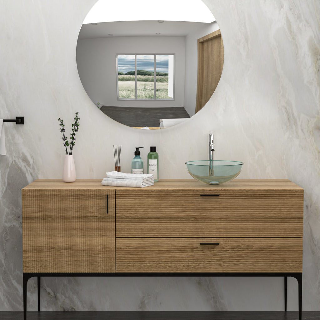 Bathroom Artistic Tempered Glass Vessel Sink