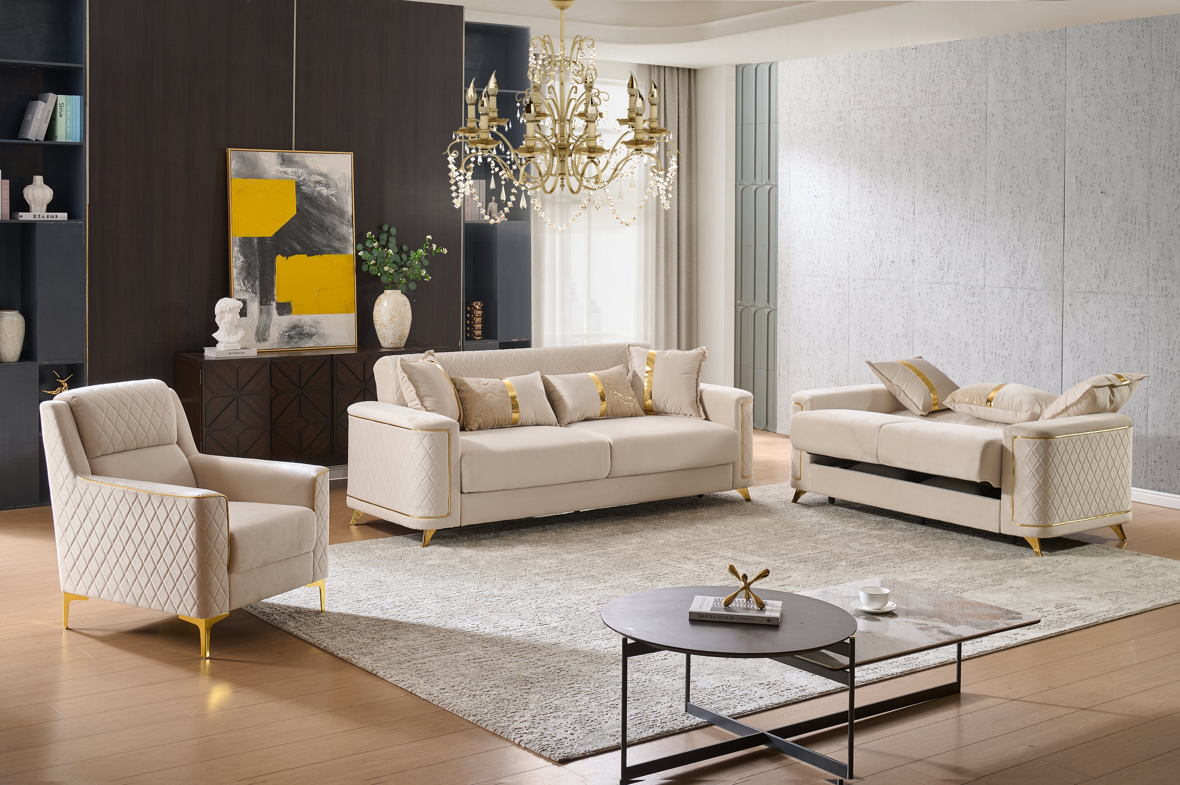 Lisa 3Pc Sofa, Loveseat and Accent Chair Set