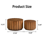 19.7"+27.5" Round Nesting Coffee Table Set of 2