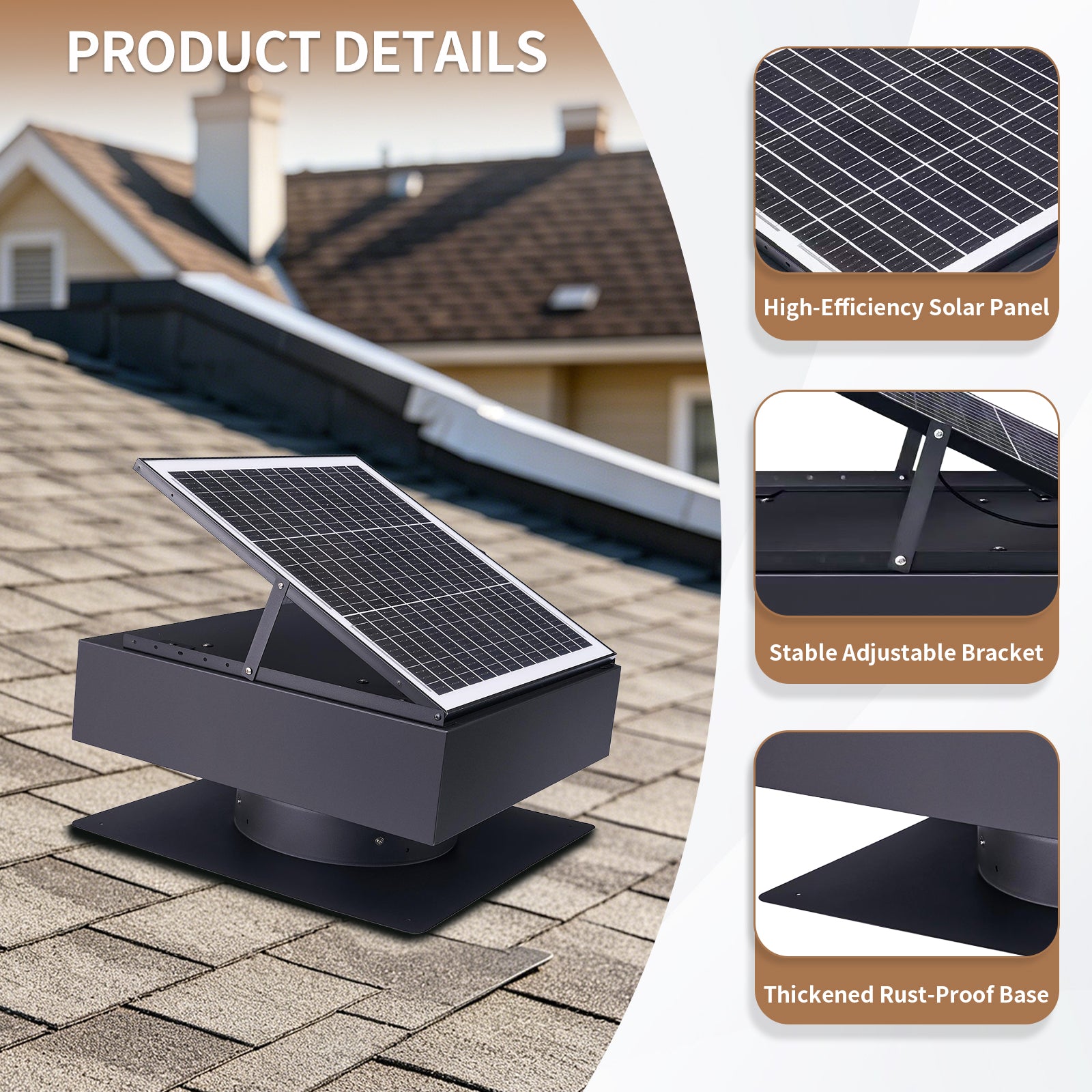 12" Solar Roof Vent Fan