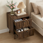 Medieval-Style Modern Double-Drawer Bedside Table
