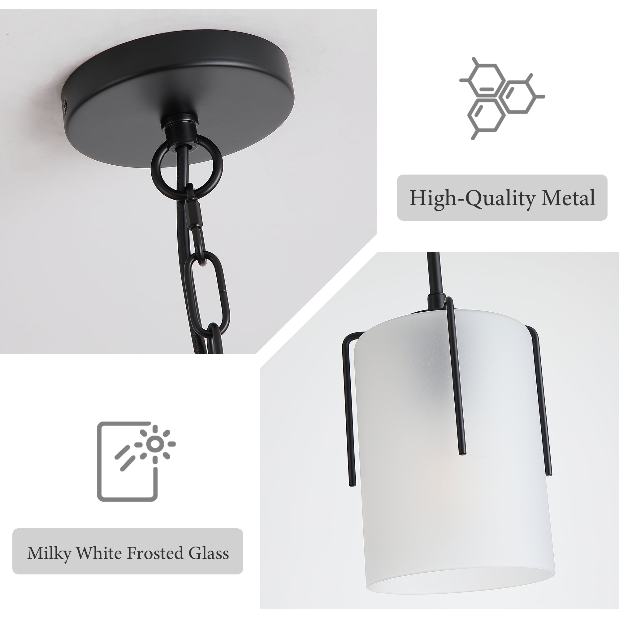Modern Adjustable Cylindrical Pendant Light, Milky