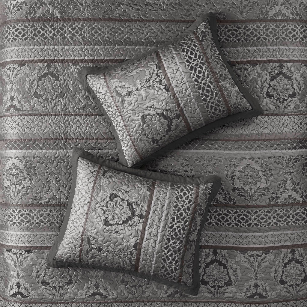 5-Piece Queen Reversible Jacquard Bedspread Set