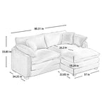Corduroy Two-Seater Sofa with Ottoman