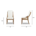 Lennox High-Back Upholstered Reclaimed Pine Wood Dining Chair Set
