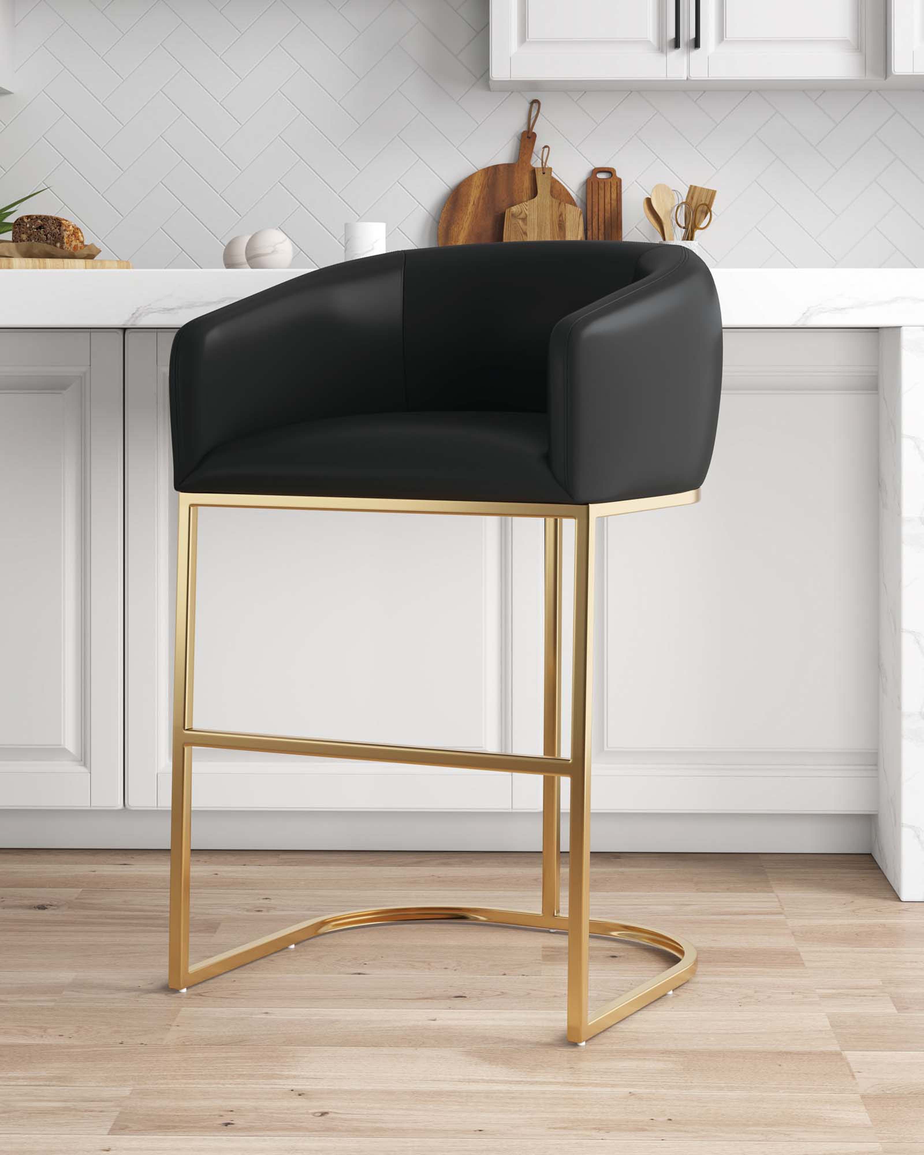 Louvre Metal Upholstered Barstool
