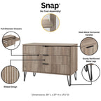 Dumbo 35" Fluted Dresser in Rustic
