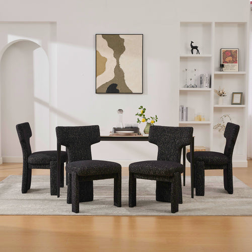 22.05" Wide Modern Upholstered Chenille Dining Chair Set of 4