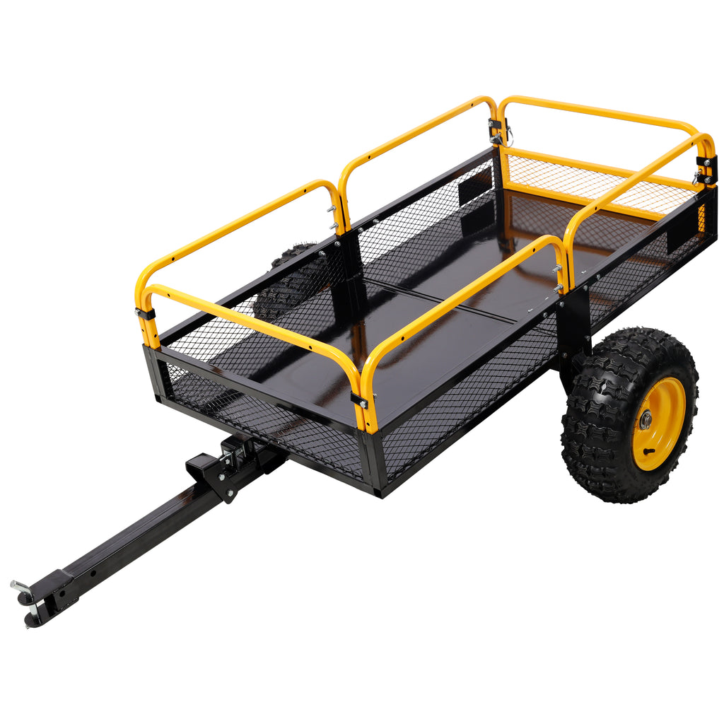 Heavy-Duty Tow-Behind Dump Cart 1000 lbs Load Capacity