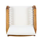 Outdoor Acacia Wood Club Chair with Handwoven Rope