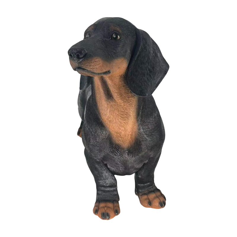 26 Inch Black and Tan Dachshund Statue