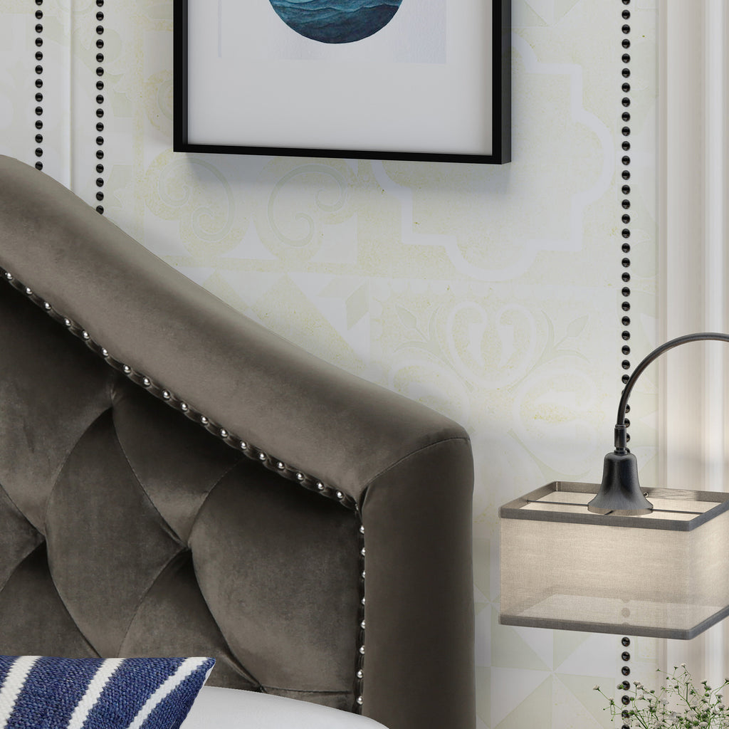 Tufted Upholstered Headboard Queen Size
