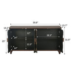 59.8" Sideboard With Honeycomb Pattern, Modern Accent Cabinet