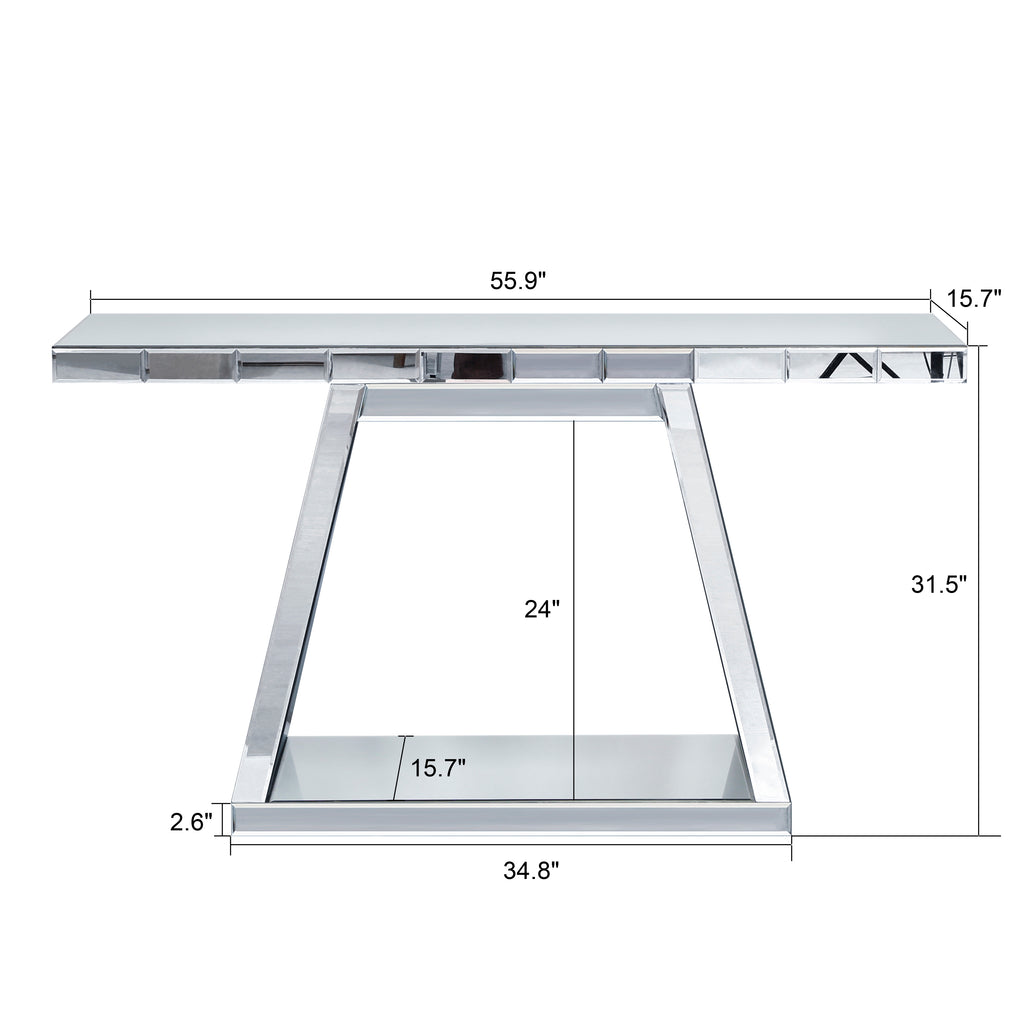 55.9" Modern Luxe Full-Body Mirror Entryway Table