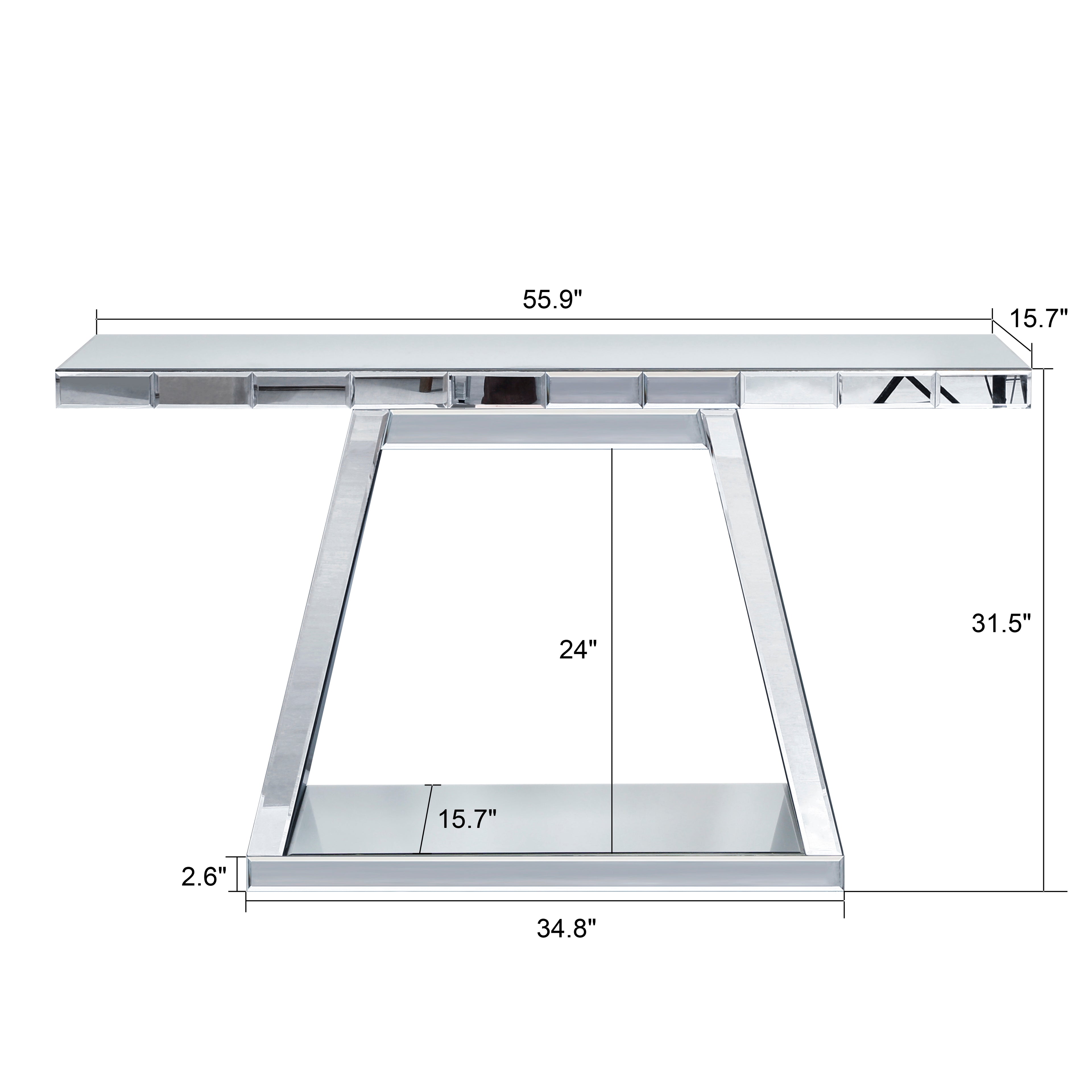 55.9" Modern Luxe Full-Body Mirror Entryway Table