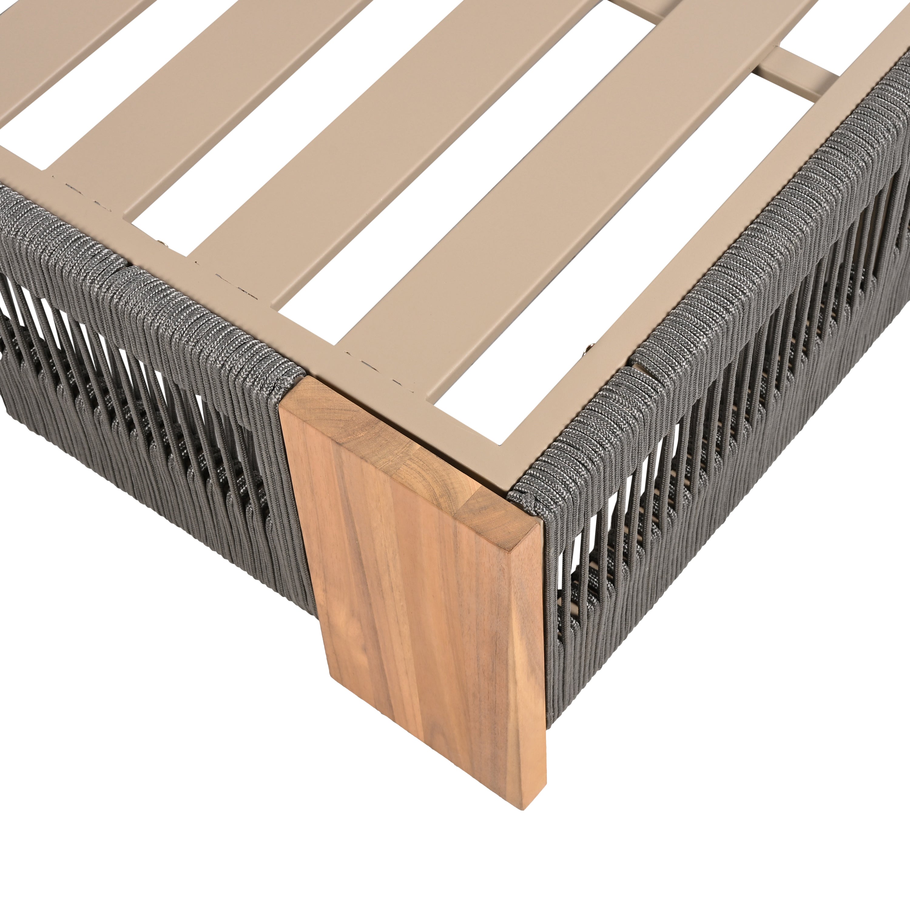 Outdoor Acacia Wood Patio Adjustable Lounge Chair