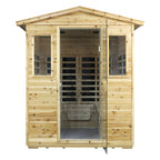 Four Person Far-Infrared Old Fir Outdoor Sauna Room