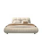Queen Size Luxury Upholstered Platform Bed with Oversized Padded Backrest