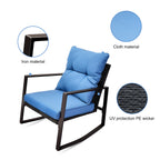 3 Pieces Patio Bistro Set Outdoor Rocking Chair
