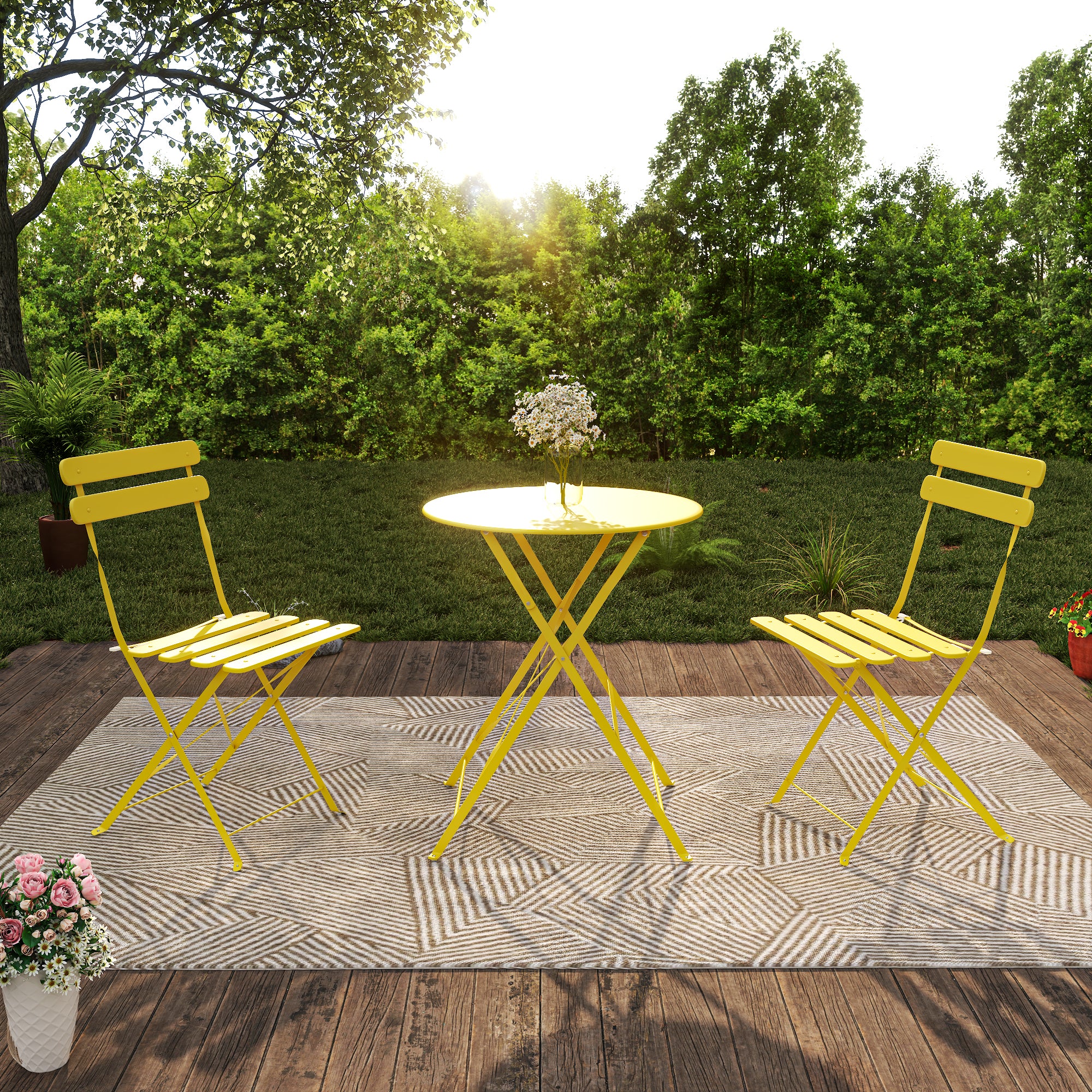 Bistro Table and Chairs Set of 2 - 3 Piece Outdoor/Indoor Set
