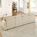 U-Shaped Couch with Storage and 2 Ottomans