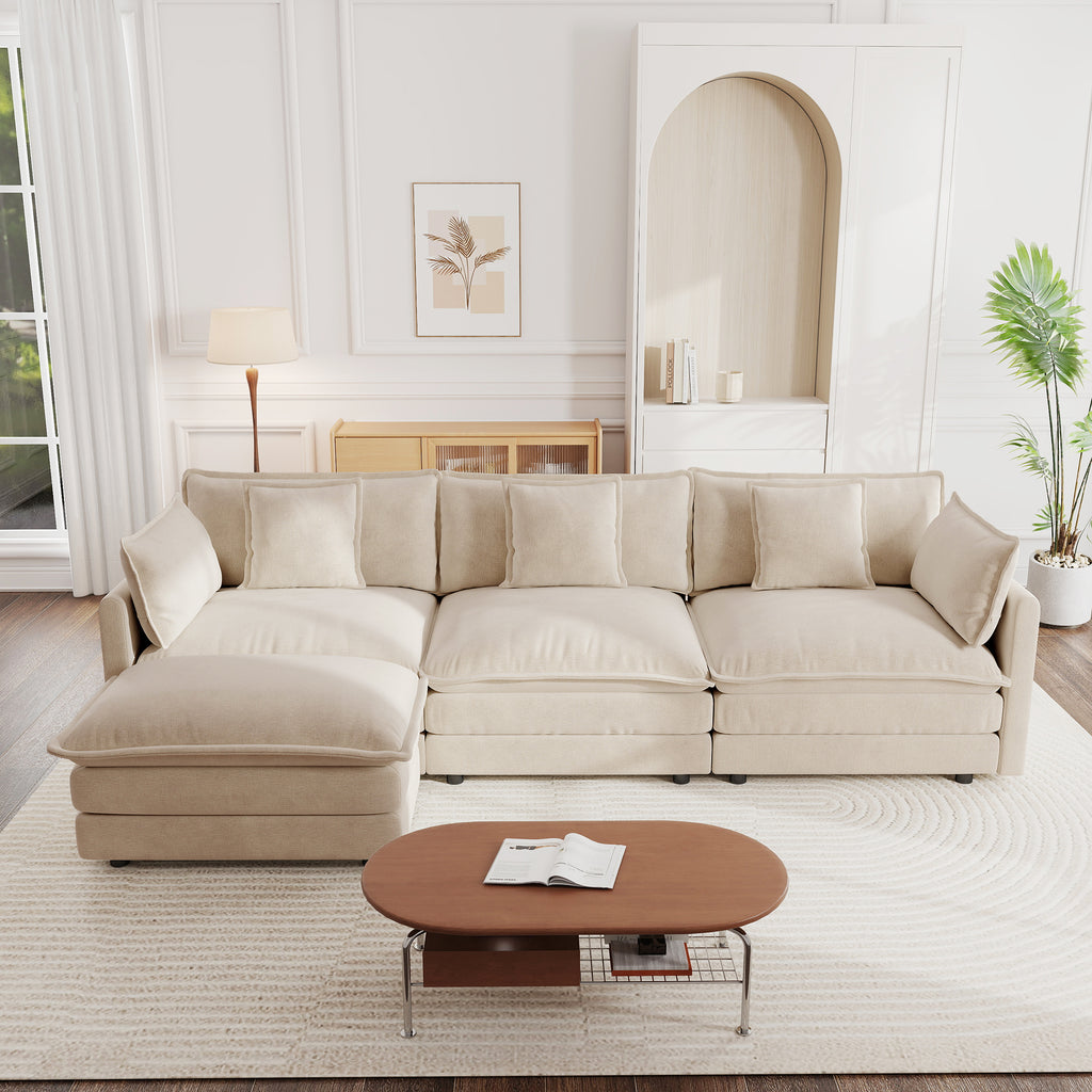 Free Combination Comfy Upholstery Modular Oversized L Shaped Sectional Sofa