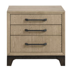 Brown 3-Drawer Nightstand With USB