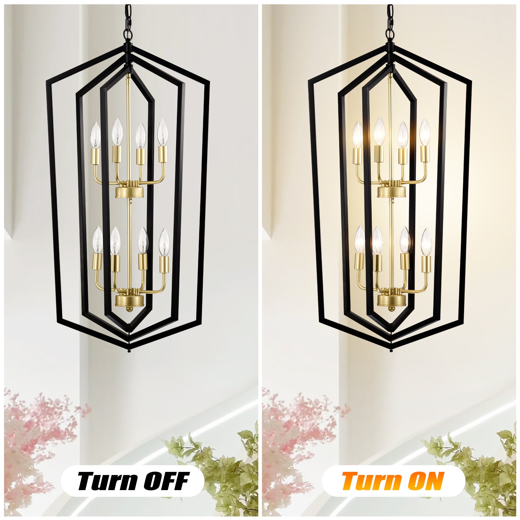 8-Light Lantern Tired Farmhouse Ceiling Hanging Light