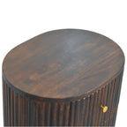 Solid Wood Curved Fluted 3-Drawer Drum Chest